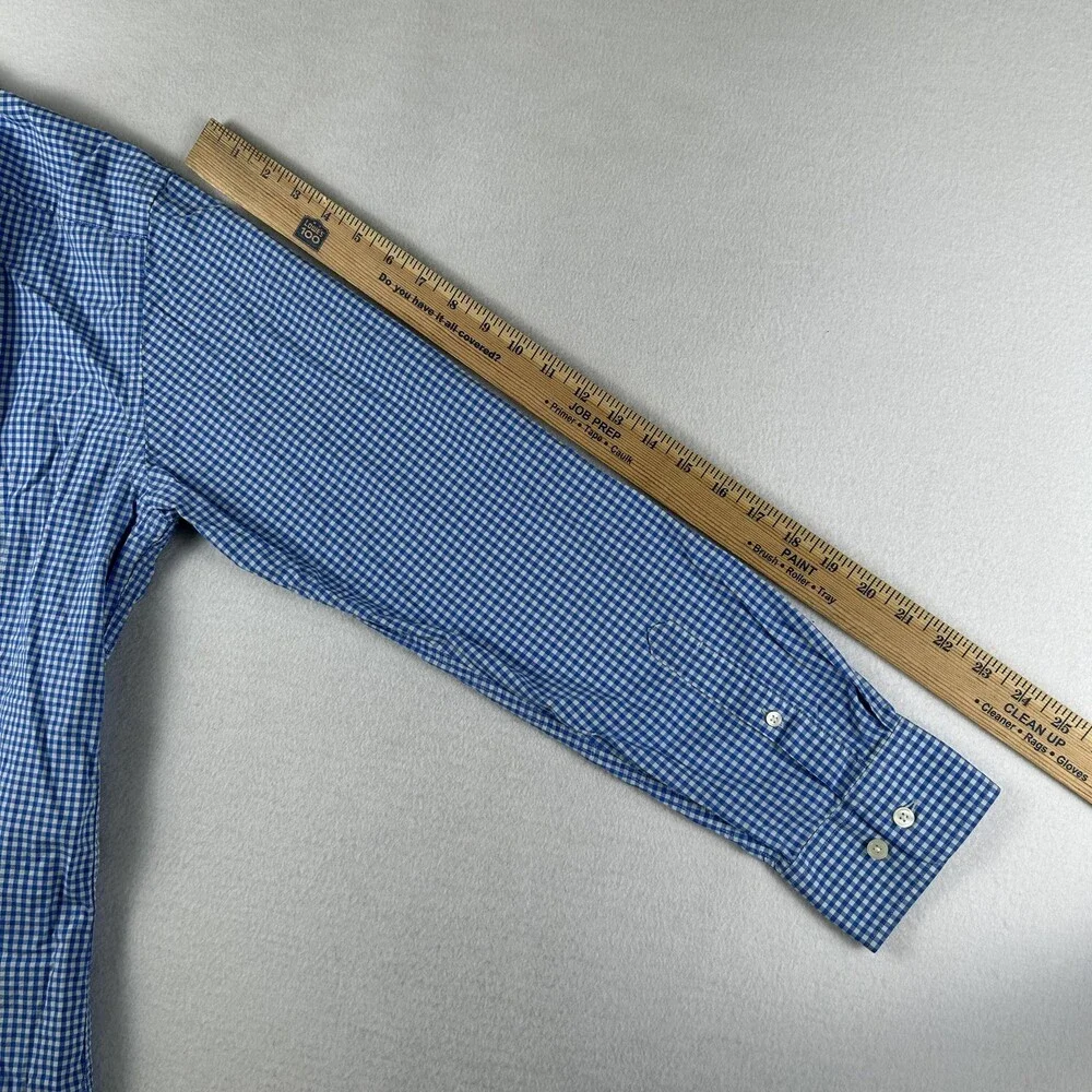Banana Republic Shirt Mens Large Blue Check Long Sleeve Button Up Slim Fit